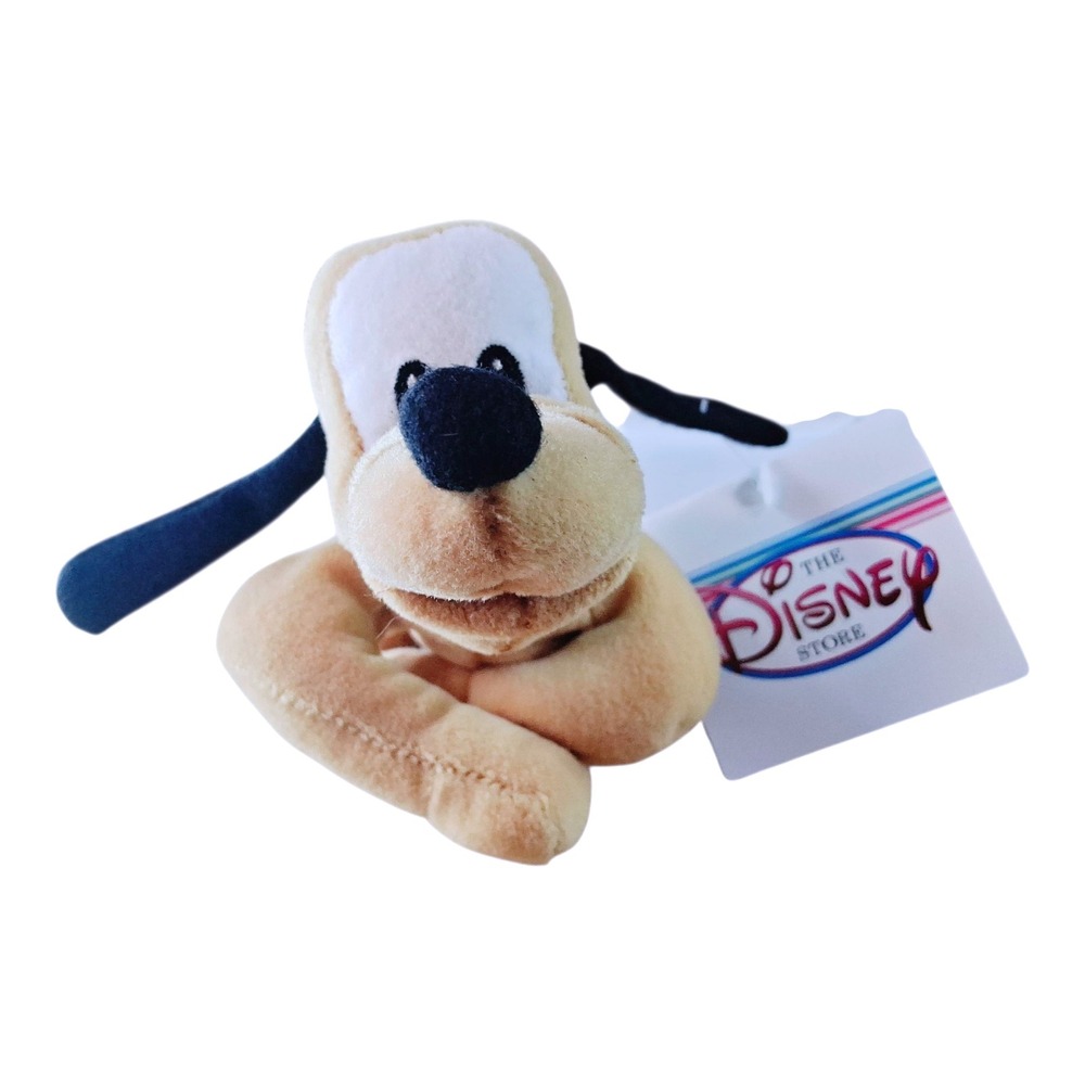 VTG Disney Store Pluto Mini Bean Bag Plush Stuffed Animal Toy New with Tags